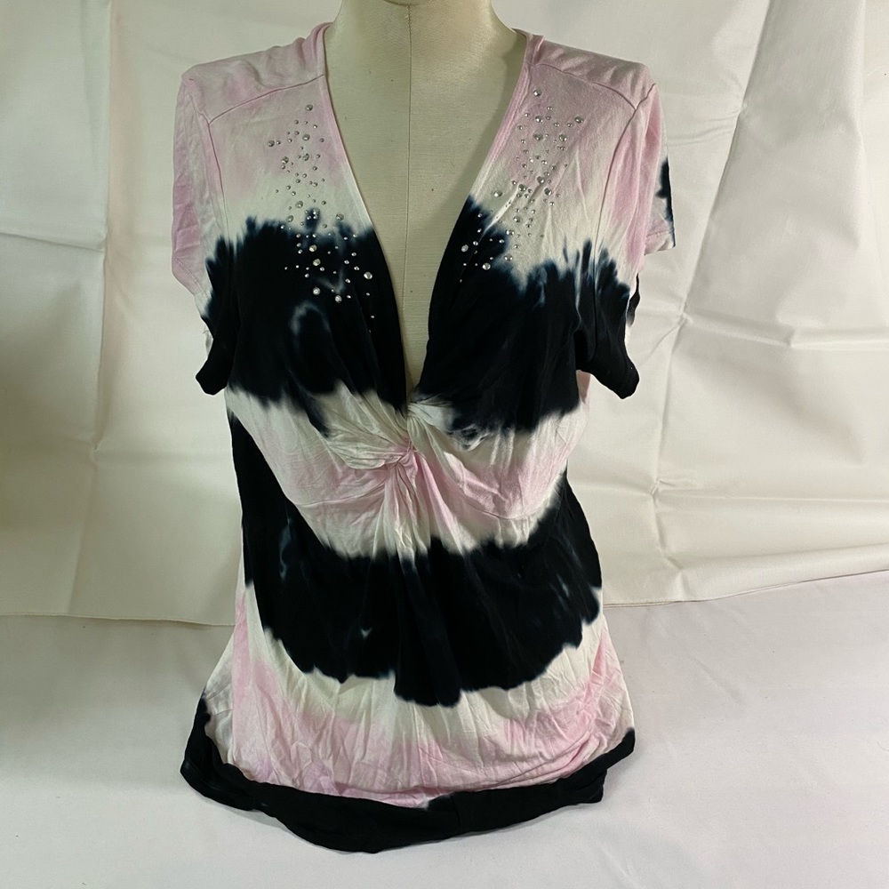 Tie-Dye Pink,Blue & White INC Women’s Blouse